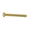 14k yellow gold 2mm dome nose ring straight post, flat side profile showing full pin length