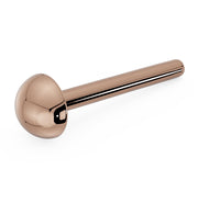 14K rose gold 3mm dome nose stud with bone backing, close-up angled view