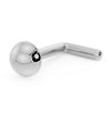 14K white gold 3mm dome nose ring with L-post backing, showing angled post detail