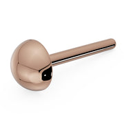 14k rose gold 4mm dome nose ring with straight post backing, angled view of dome