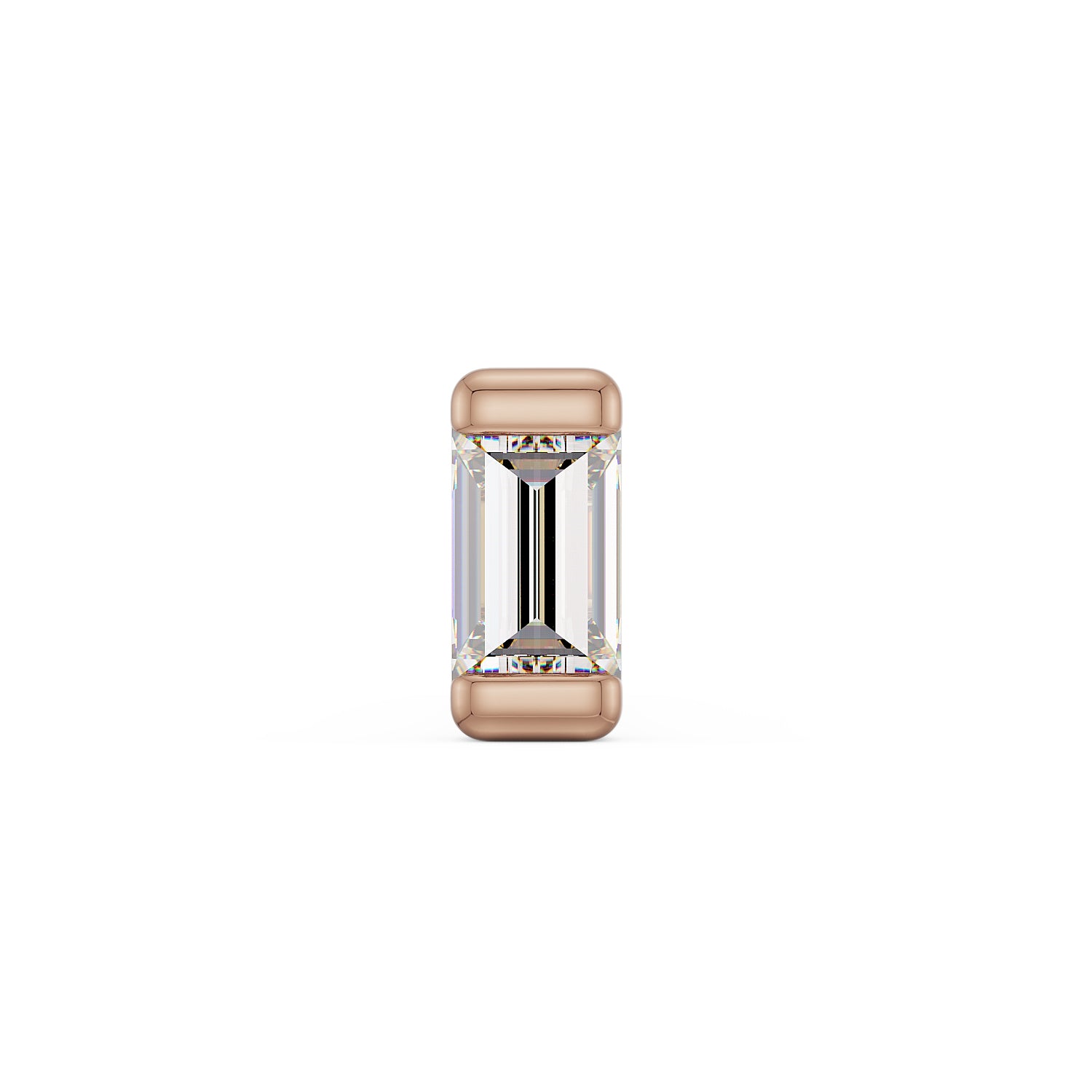 1.5mm Mini Baguette Diamond 14K Gold Nose Ring