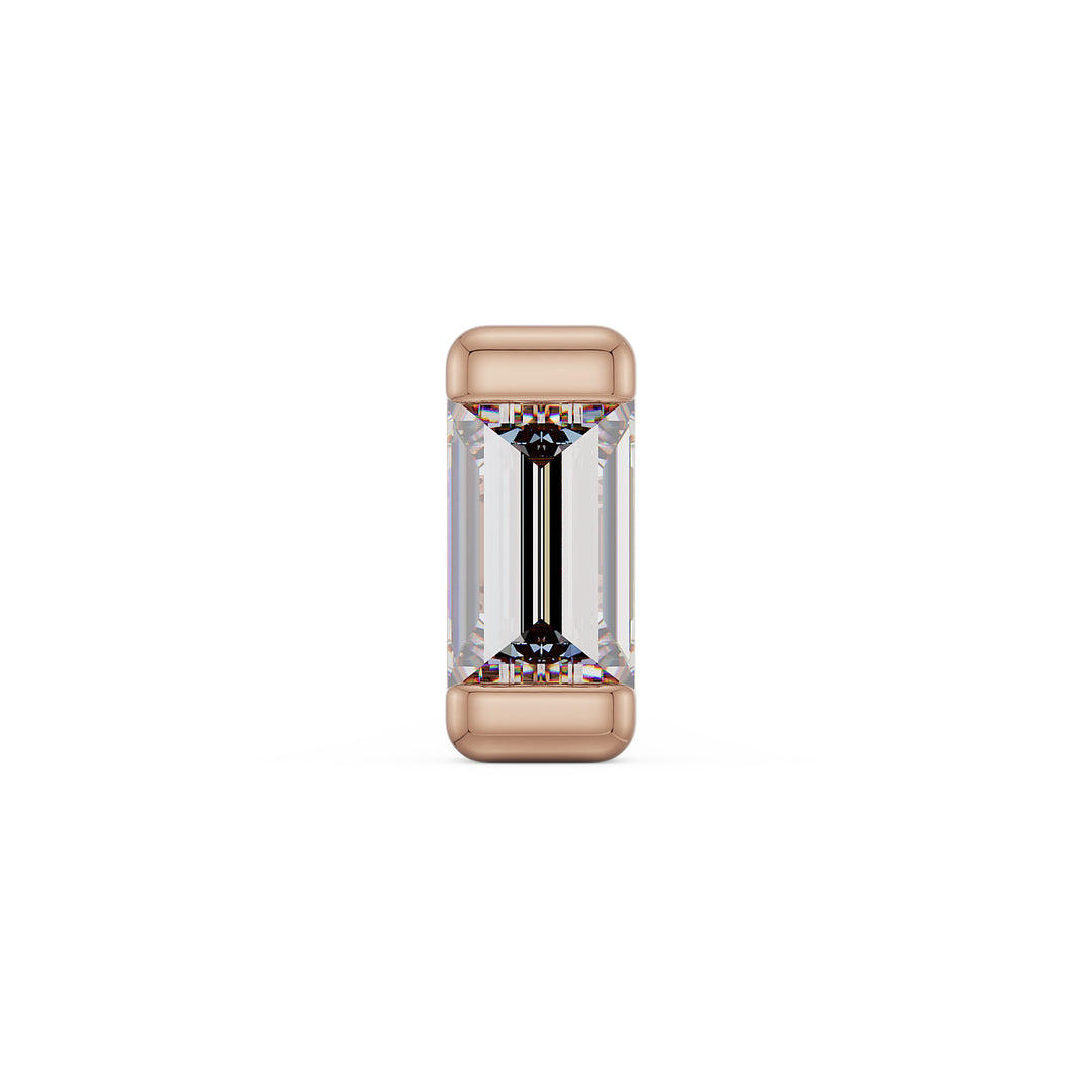 2mm Mini Baguette Diamond 14K Gold Nose Ring