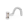 14k white gold baguette diamond nose ring twist style, angled view showing curl of the post