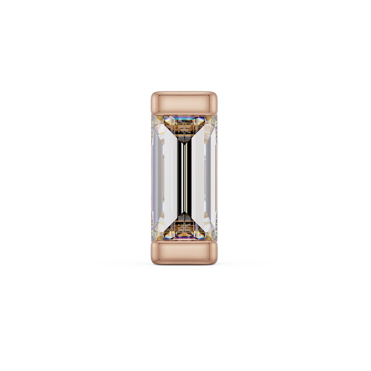 3mm Mini Baguette Diamond 14K Gold Nose Ring
