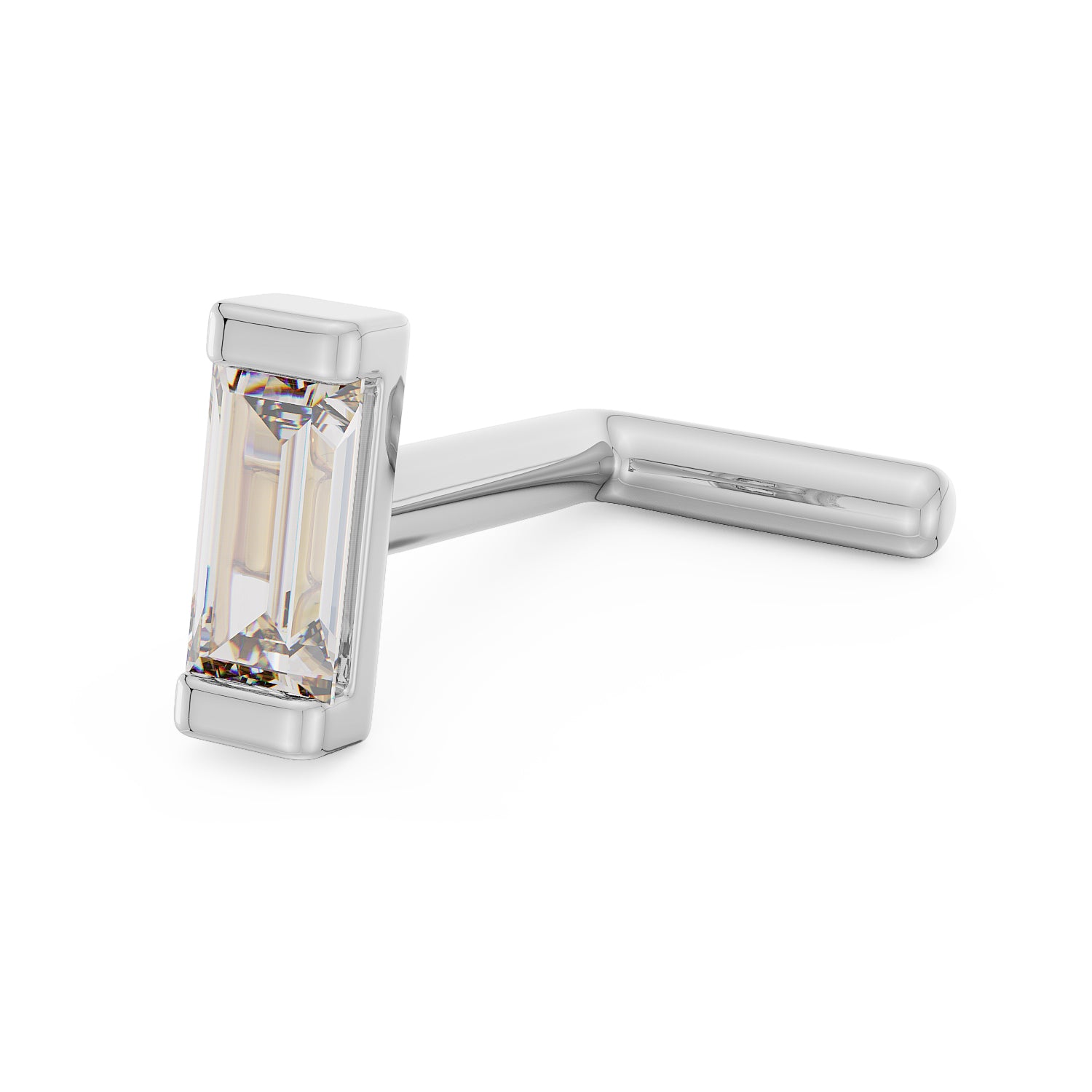 3mm Mini Baguette Diamond 14K Gold Nose Ring