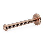 14K rose gold 1.5mm dome flat back cartilage labret, angled view of post and round backing