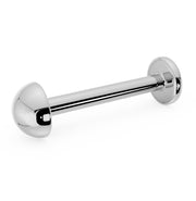 14k white gold 3mm dome flat back cartilage stud, angled view highlighting polished dome and post length