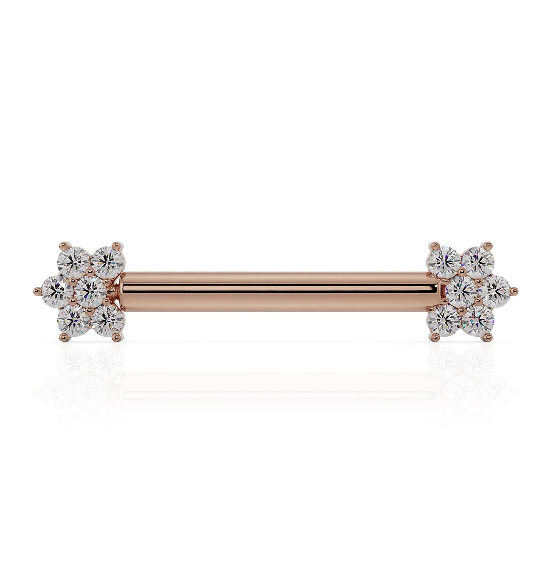 CZ Flower Nipple Barbell