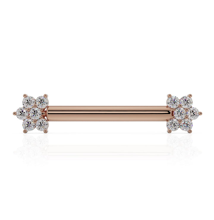 Diamond Flower Straight Barbell