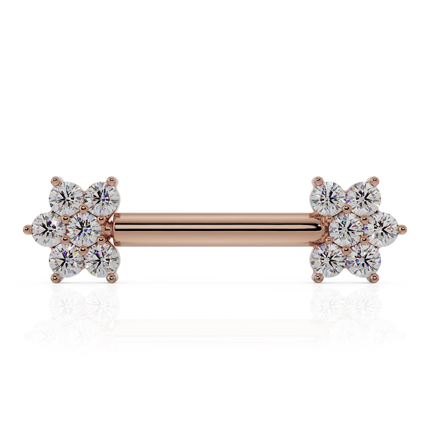 CZ Flower Nipple Barbell