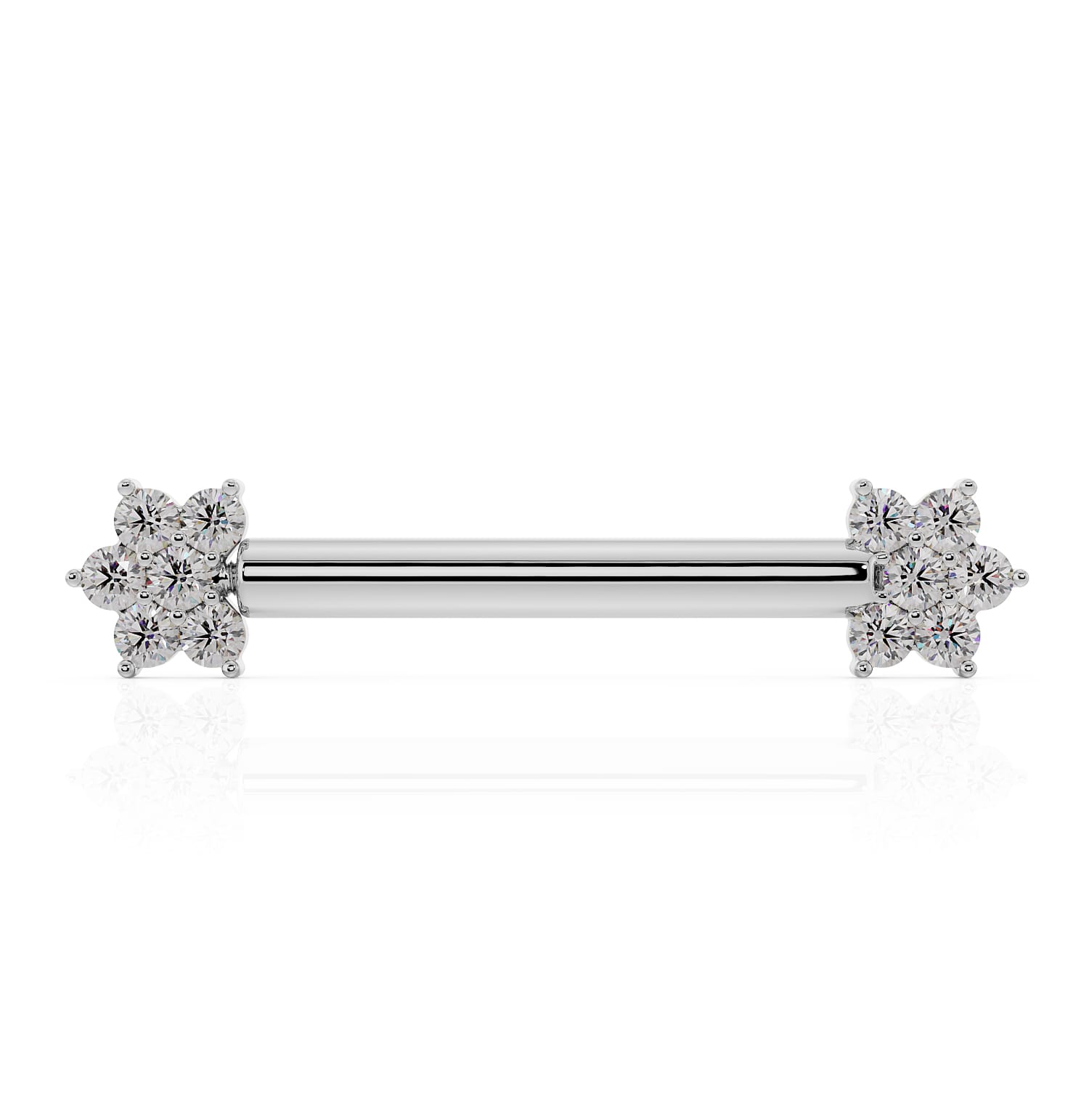 CZ Flower Nipple Barbell