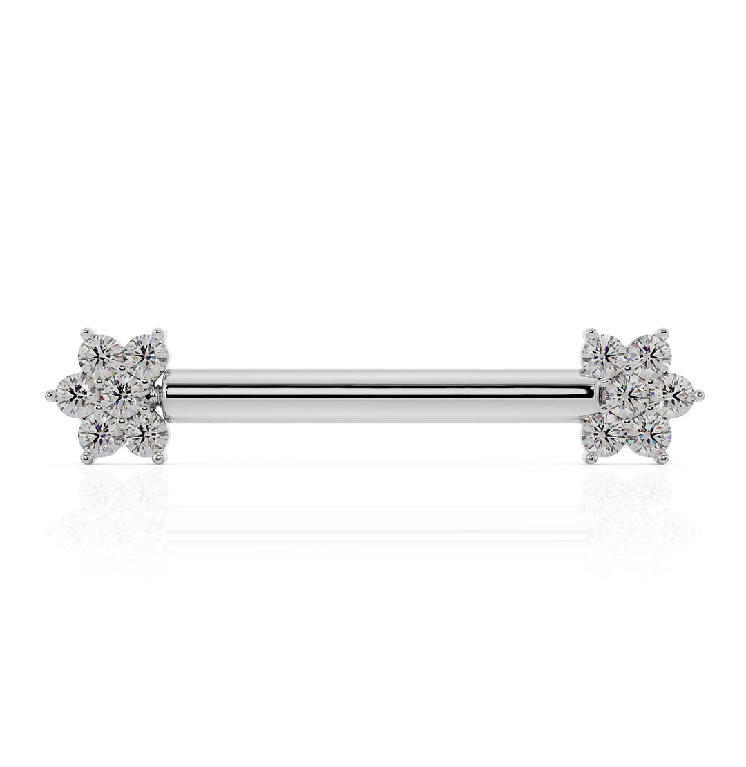 CZ Flower Nipple Barbell