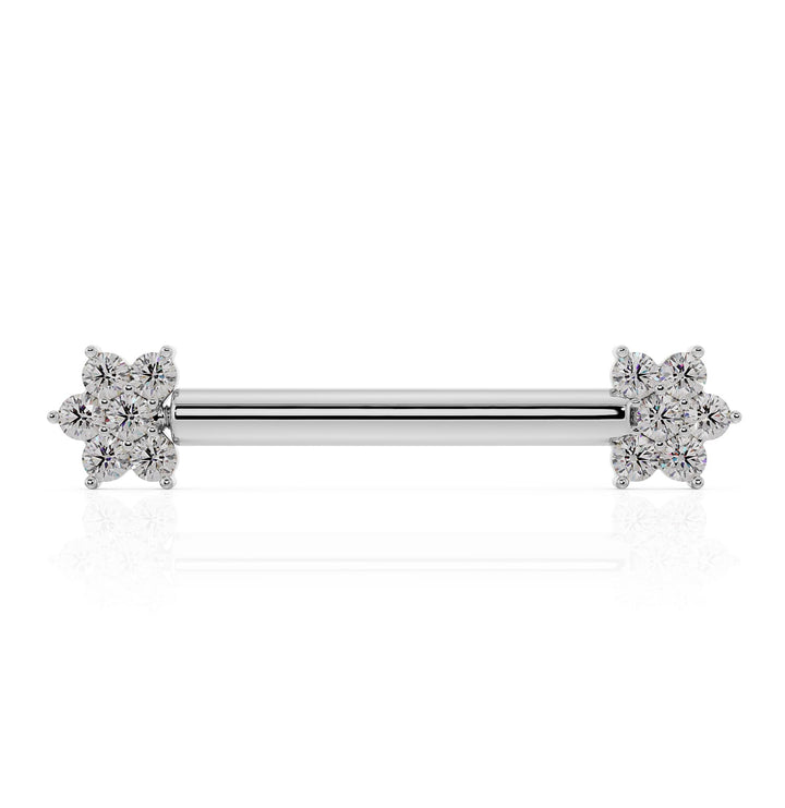 CZ Flower Nipple Barbell