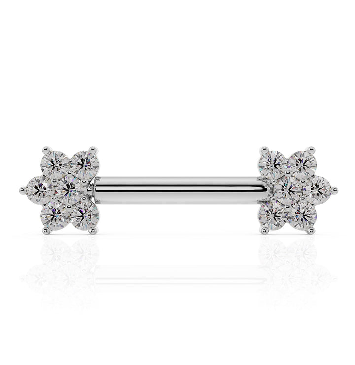 CZ Flower Nipple Barbell