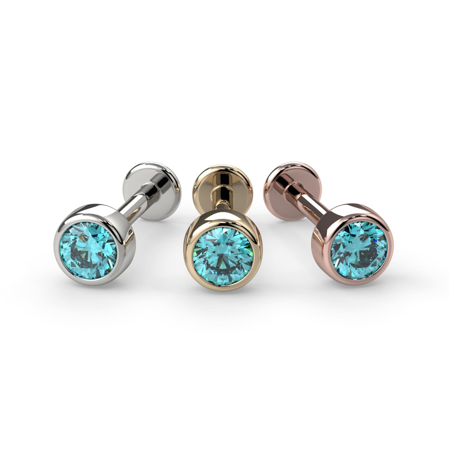 3mm Aqua Diamond Bezel Flat Back Stud 3mm Aqua Diamond Bezel Flat Back Stud