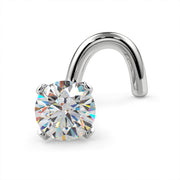 3mm Striking Diamond Prong Nose Ring Stud