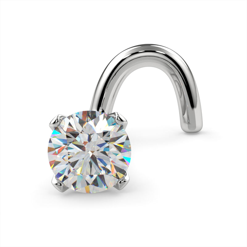 3mm Striking Diamond Prong Nose Ring Stud