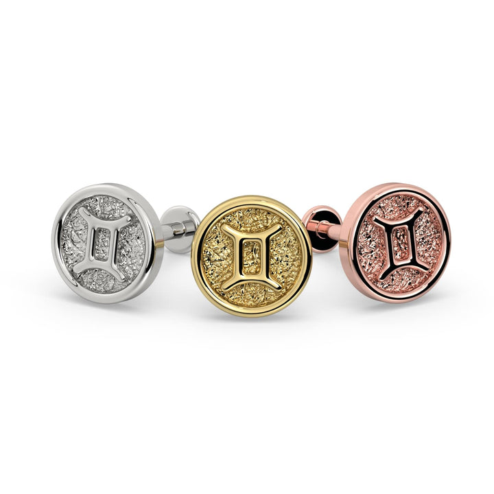 Gemini Zodiac Flat Back Stud