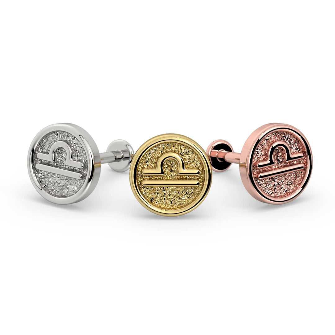 Libra Zodiac Flat Back Stud