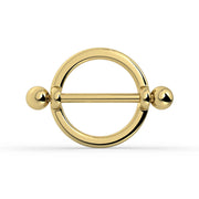 14k Gold Shield Nipple Ring