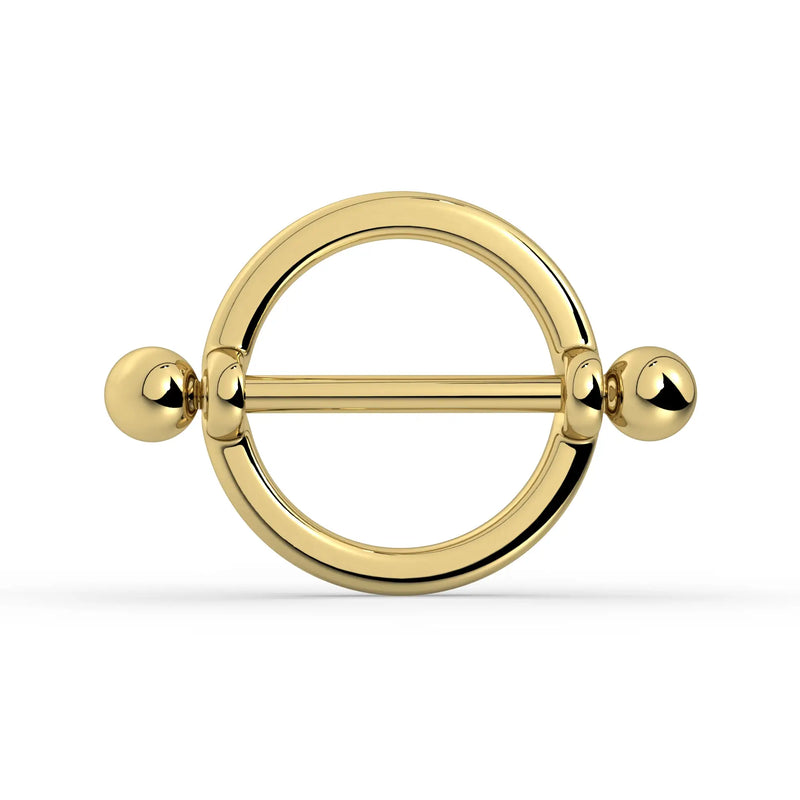 14k Gold Shield Nipple Ring