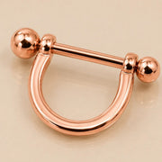 14K Rose Gold Stirrup Nipple Ring