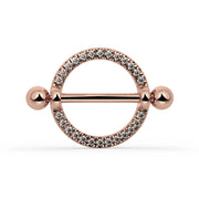 Diamond Pavé Shield Nipple Ring