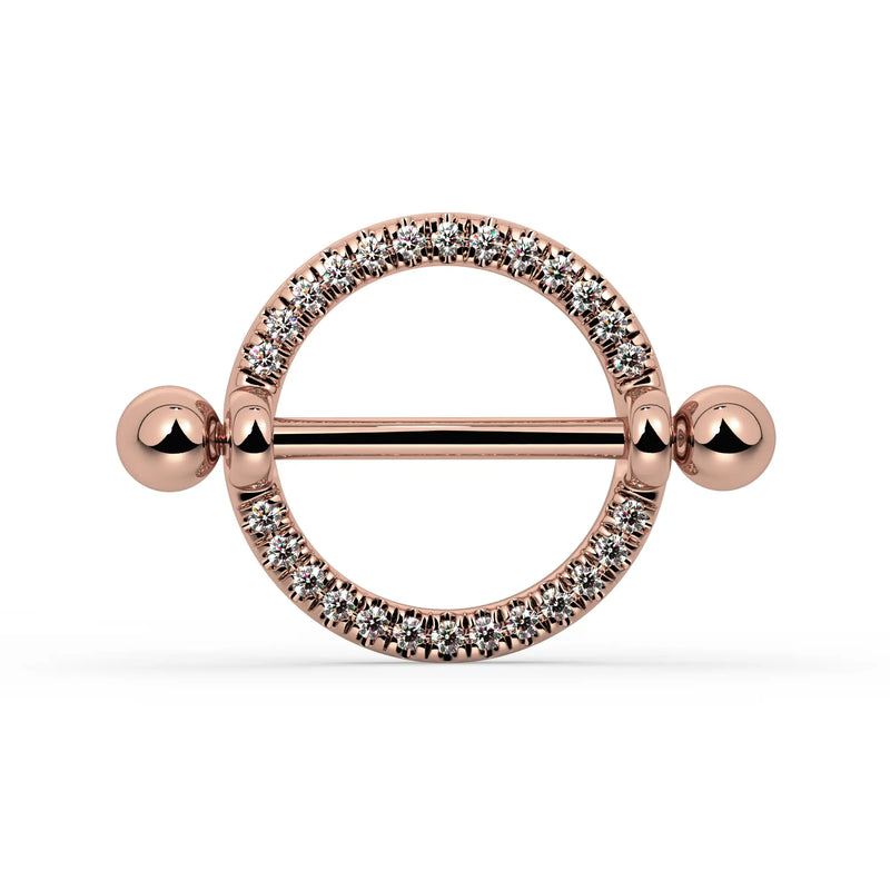 Diamond Pavé Shield Nipple Ring