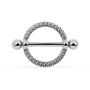 Diamond Pavé Shield Nipple Ring