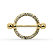 Diamond Pavé Shield Nipple Ring