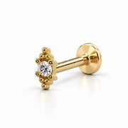 Bali Blossom Nose Ring in 14k yellow gold — flat back style