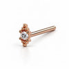 Bali Blossom Nose Ring in 14k rose gold — straight post style