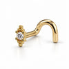 Bali Blossom Nose Ring in 14k yellow gold — twist post style