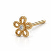 Diamond Daisy Nose Ring in 14k yellow gold — straight post style