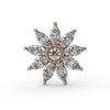 Rose gold jasmine flower diamond stud