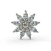 White gold jasmine flower diamond stud