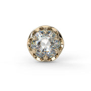 4mm Reina Rose Cut Diamond Nose Ring in 14K Yellow Gold with crown-set Rose Cut Diamond - for nostril piercings