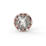 4mm Reina Rose Cut Diamond Nose Ring in 14K Rose Gold with crown-set Rose Cut Diamond - for nostril piercings