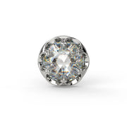4mm Reina Rose Cut Diamond Nose Ring in 14K White Gold with crown-set Rose Cut Diamond - for nostril piercings
