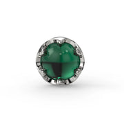 Reina Zambian Emerald Nose Ring in 14K White Gold with crown-set Zambian Emerald - for nostril piercings