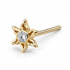 Diamond Sunburst Nose Ring in 14k yellow gold — straight post style
