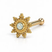 Surya's Fire Opal Nose Ring in 14k yellow gold — bone post style