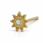 Surya's Fire Opal Nose Ring in 14k yellow gold — straight post style