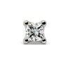 14k white gold 2mm princess-cut diamond labret end, straight-on front view of four-prong setting