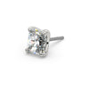 14k white gold 2.7mm radiant-cut diamond threadless end only, angled view highlighting facets and prong detail