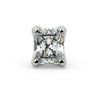 2.7mm radiant-cut diamond end close-up in white gold, front view highlighting brilliant facets and clipped corners