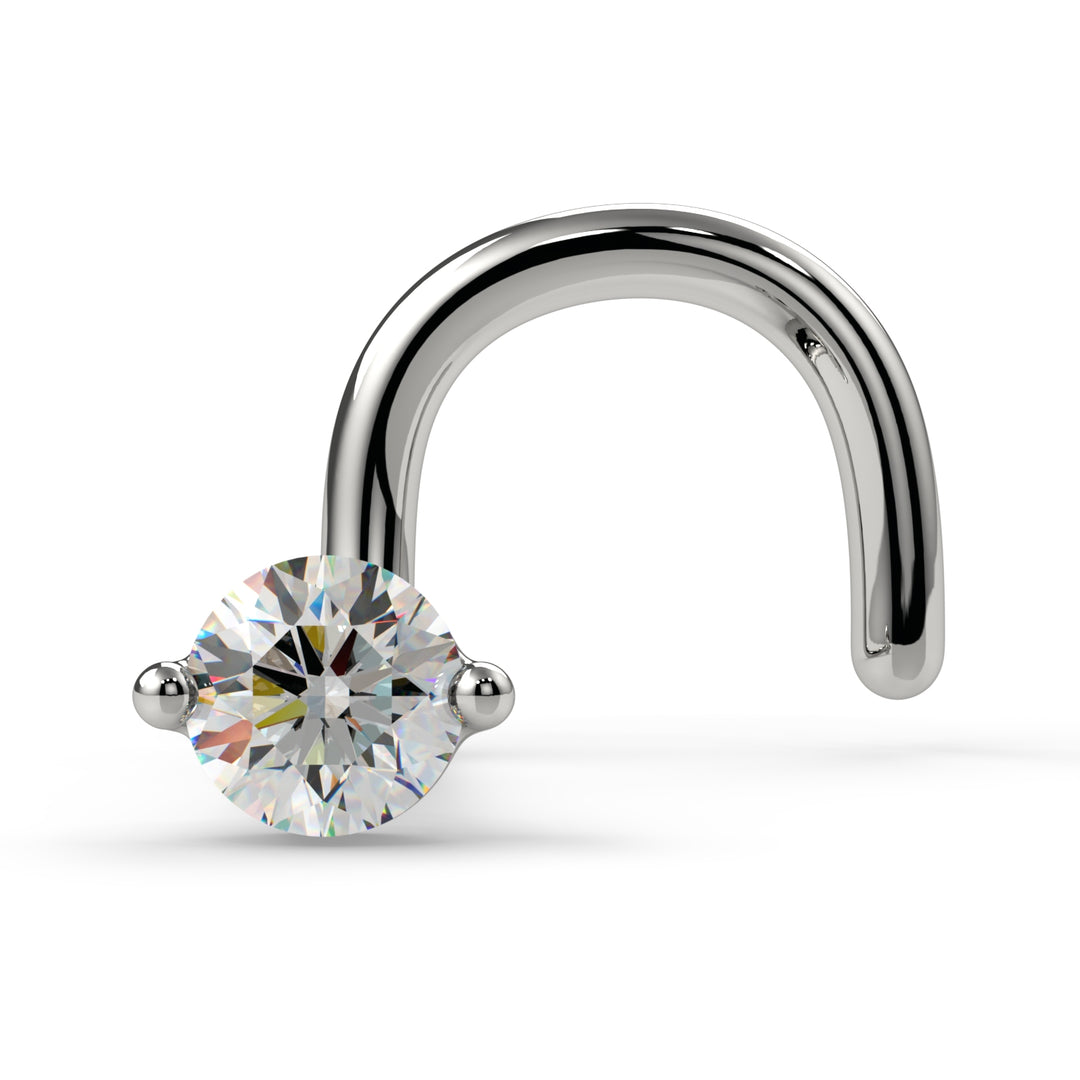 1.7mm Duo-Prong VS1 Diamond Nose Ring