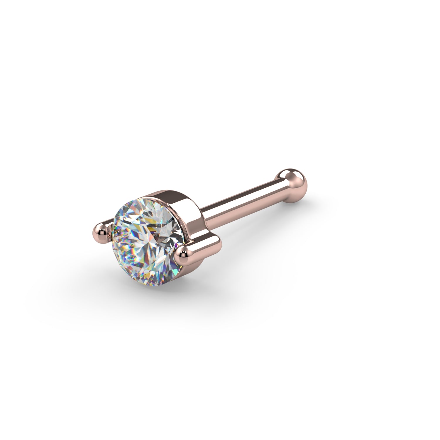 2.5mm Duo-Prong VS1 Diamond Nose Ring