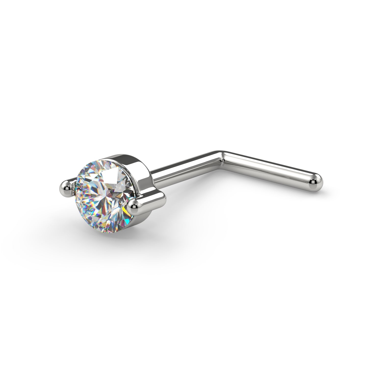 2.5mm Duo-Prong VS1 Diamond Nose Ring