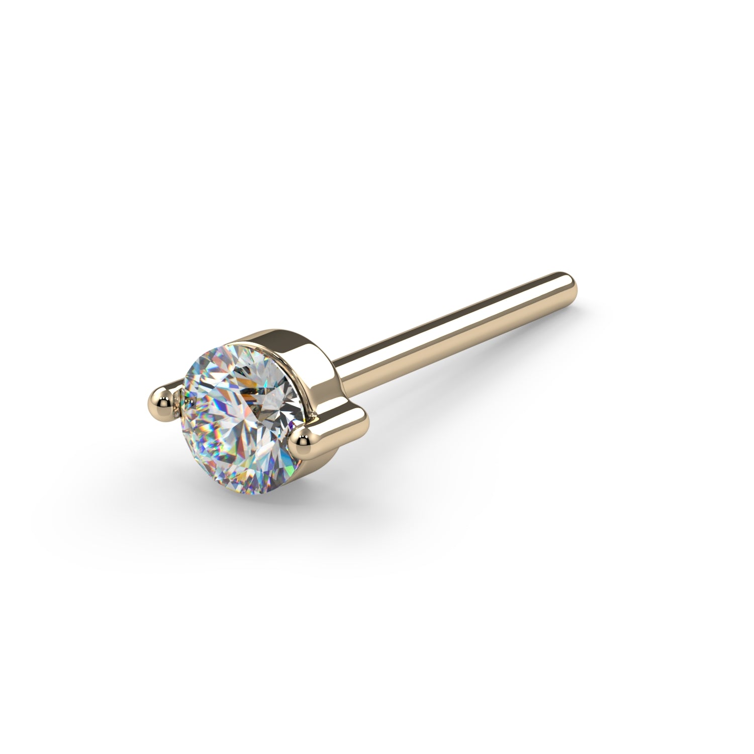 2.5mm Duo-Prong VS1 Diamond Nose Ring